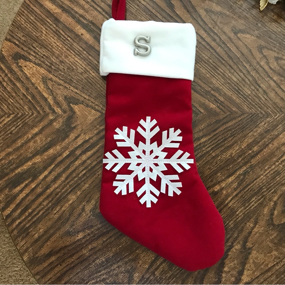 Wondershop Red  With Snowflake with  Letter S in silver tone